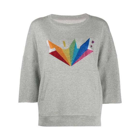 Zadig & Voltaire Kaly Lobe Rainbow Sweatshirt, Gray, Size XS - Picture 3 of 11